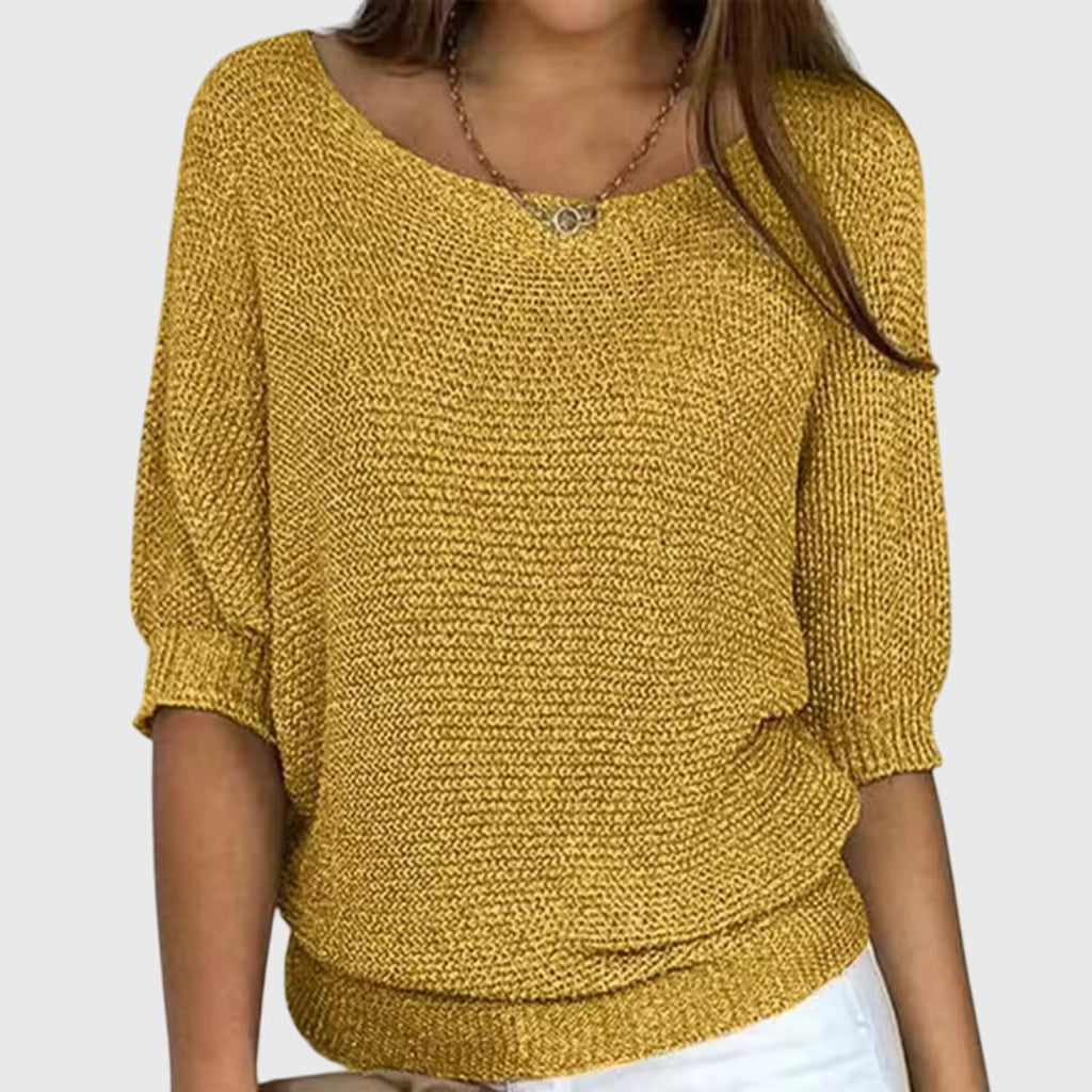 Women’s Textured Knit Sweater - Relaxed Fit