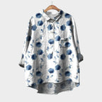 Women’s Leaf-Print Blouse with Lightweight Comfort