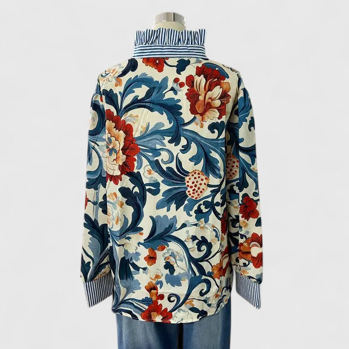 Women’s Elegant Blouse with 3D Floral Detail