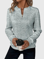 Nora | Women’s Cable Knit Sweater with Zipper