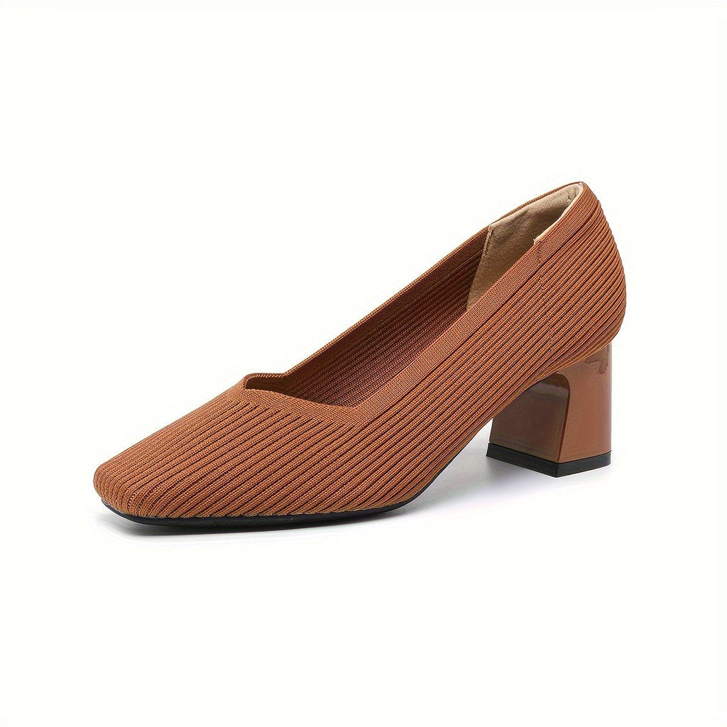 Women's Square Toe Chunky Low Heels