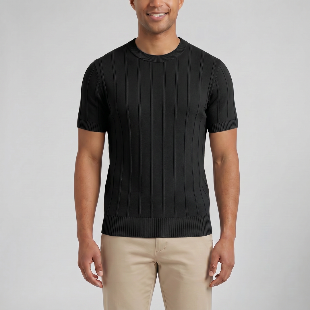 Men's Crew Neck T-Shirt – Ribbed Knit