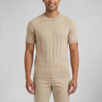 Men's Crew Neck T-Shirt – Ribbed Knit