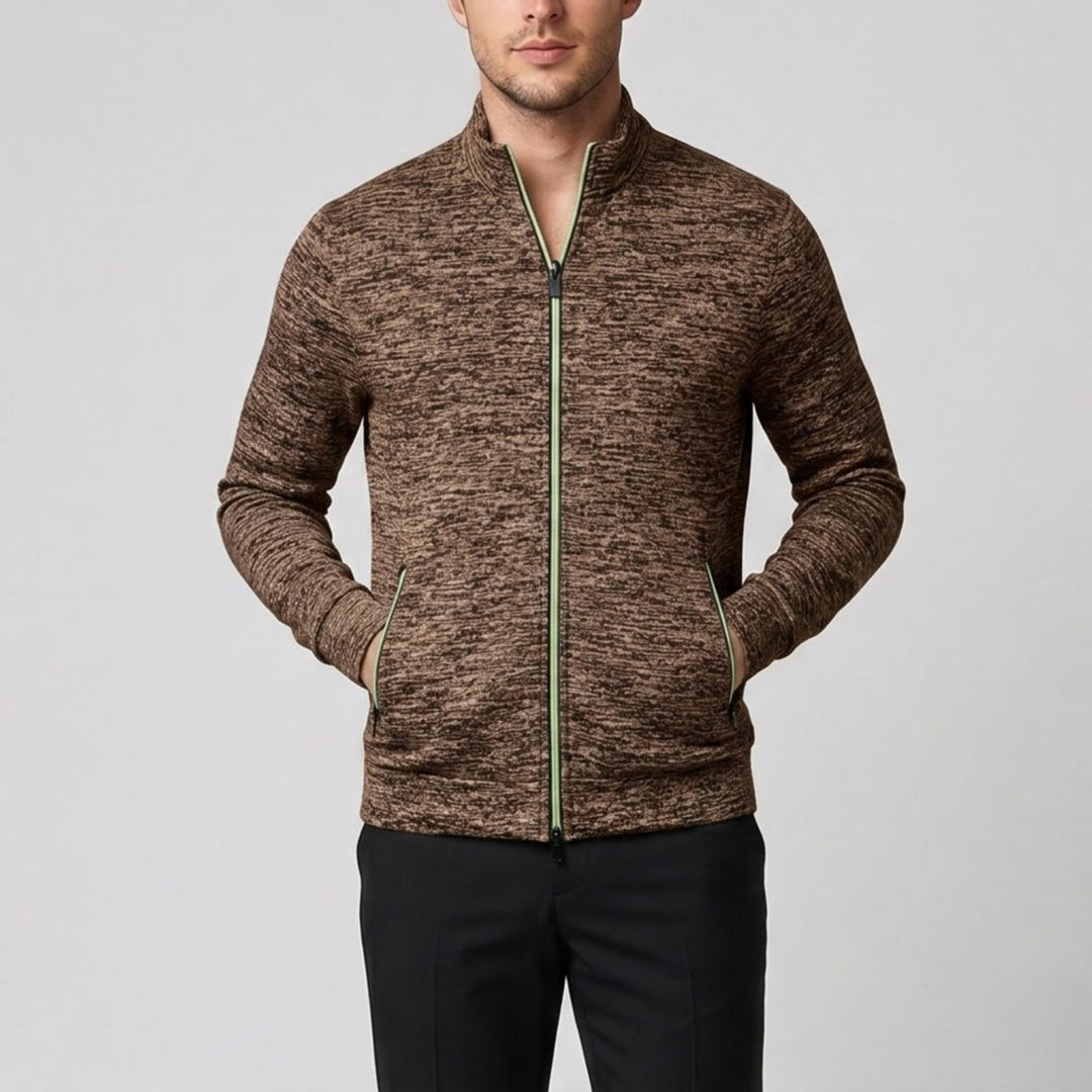 Men's Knit Jacket – High-Neck Zip-Up