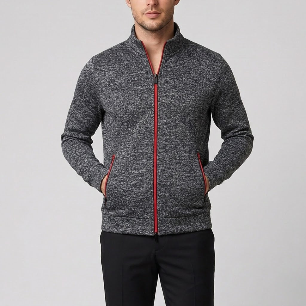 Men's Knit Jacket – High-Neck Zip-Up