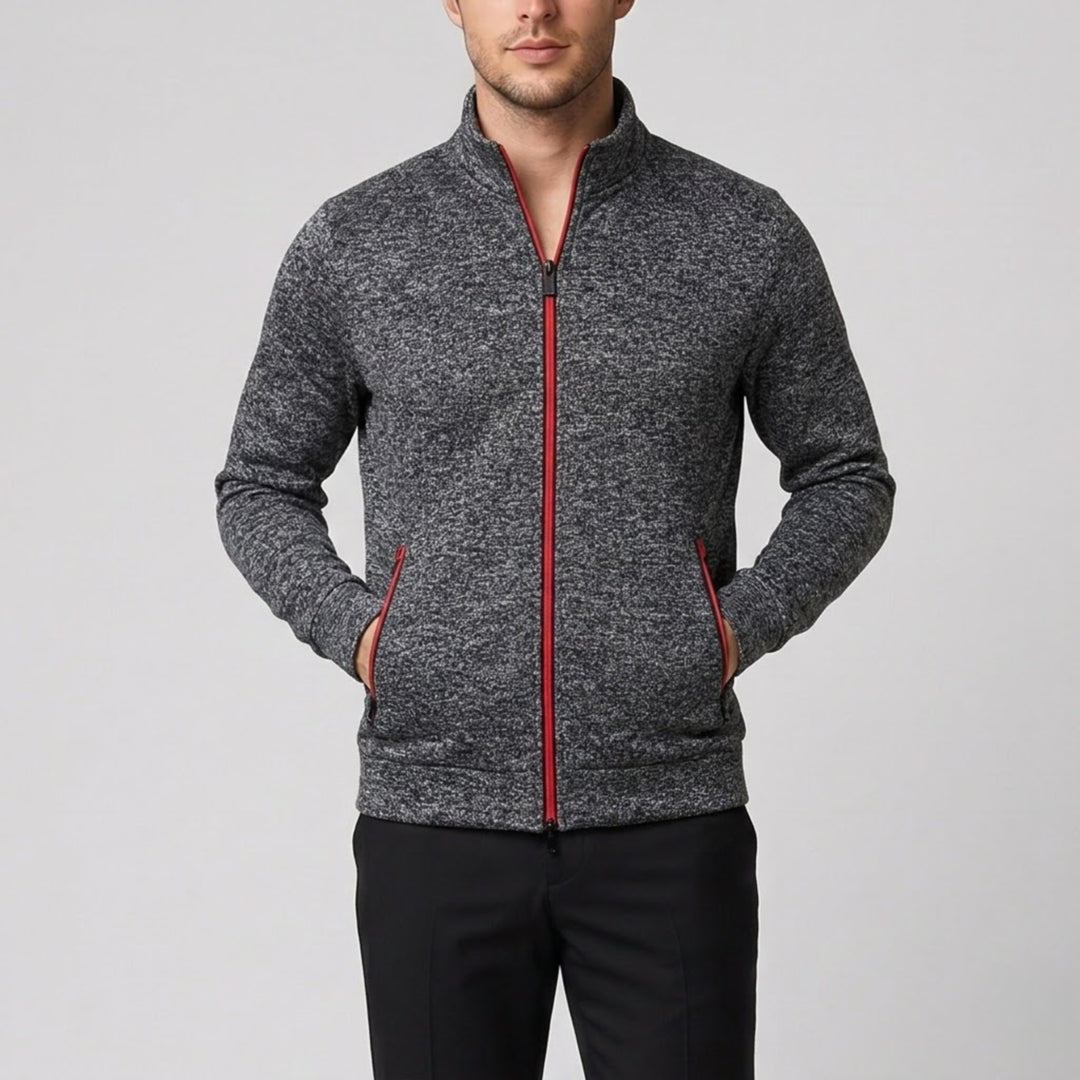 Men's Knit Jacket – High-Neck Zip-Up