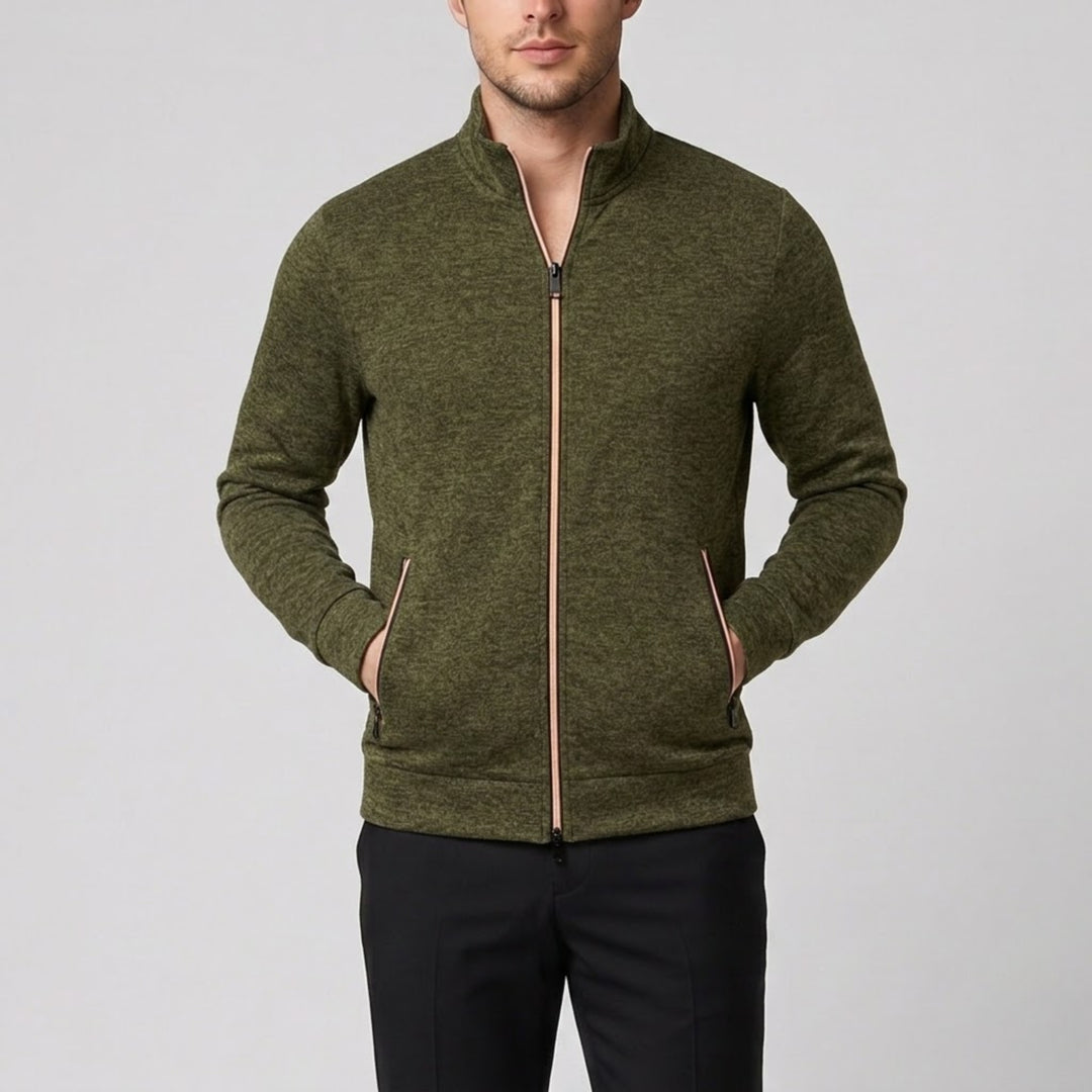 Men's Knit Jacket – High-Neck Zip-Up
