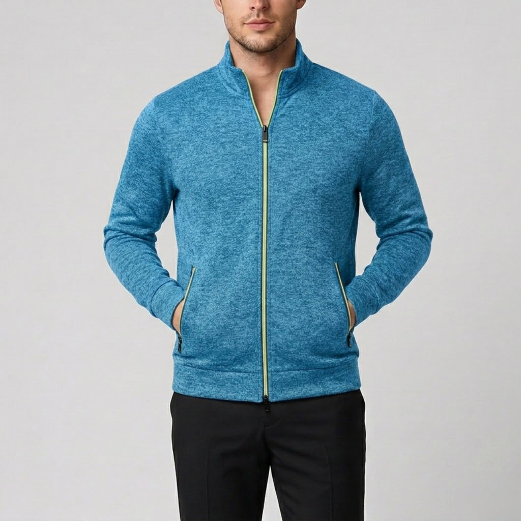 Men's Knit Jacket – High-Neck Zip-Up
