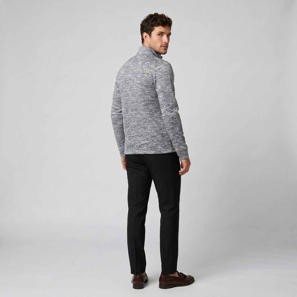 Men's Knit Jacket – High-Neck Zip-Up