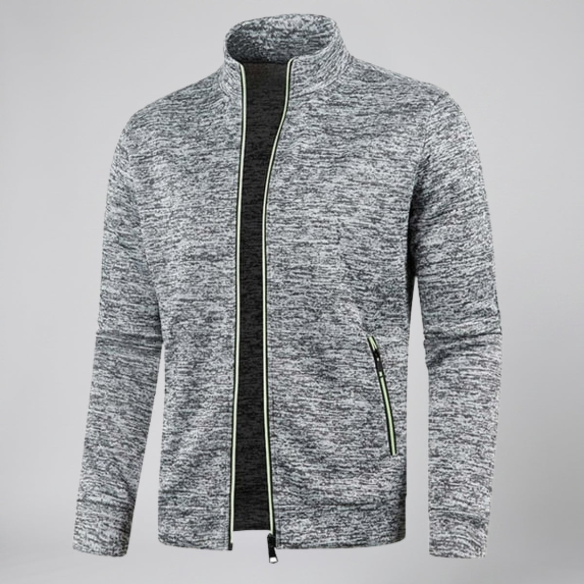 Men's Knit Jacket – High-Neck Zip-Up