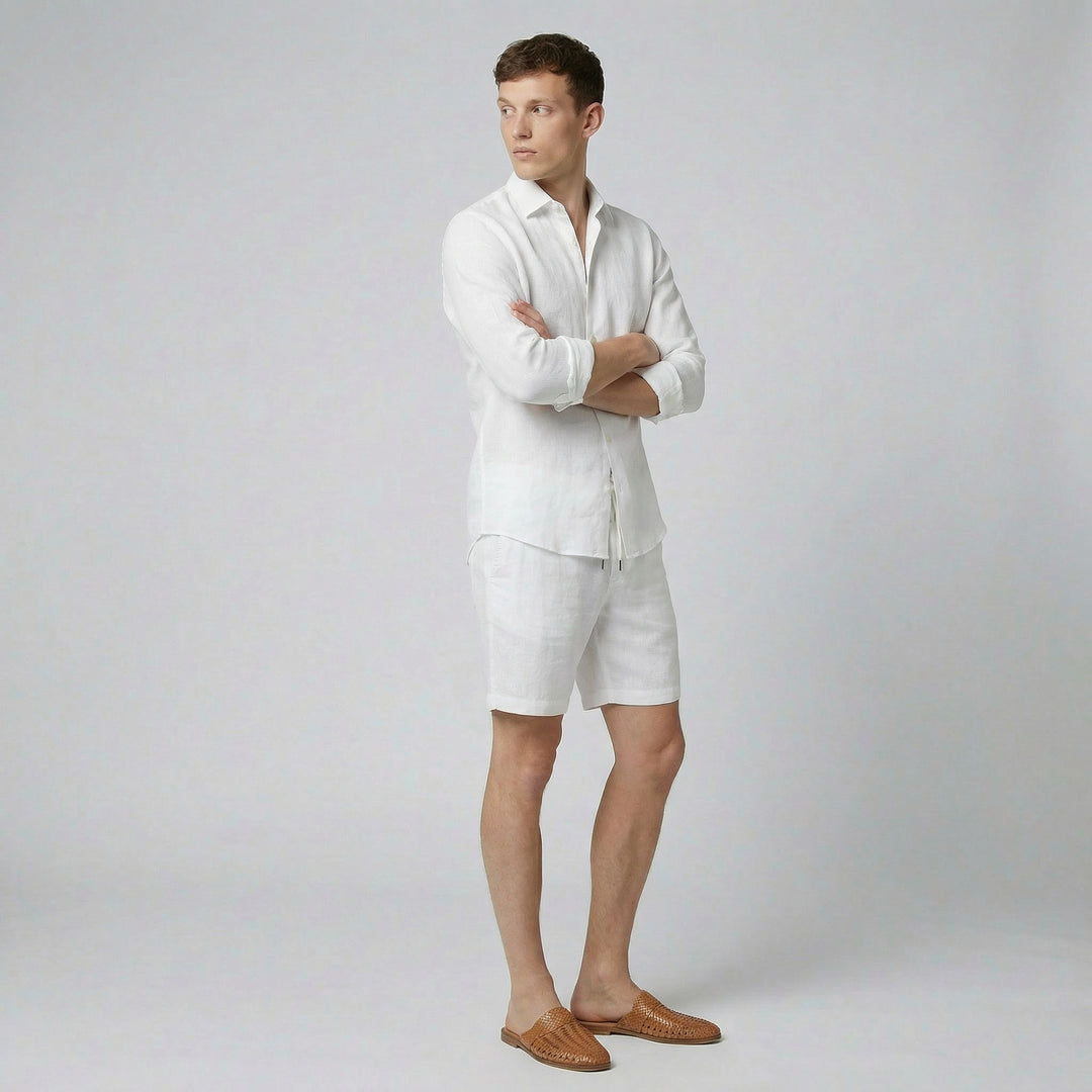 Men's Linen-Look Shirt – Long Sleeve