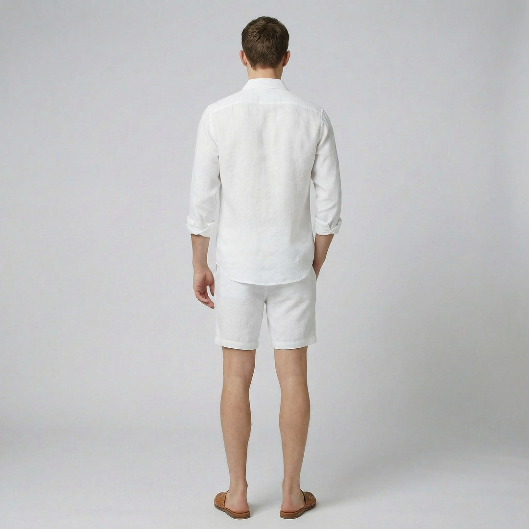 Men's Linen-Look Shirt – Long Sleeve