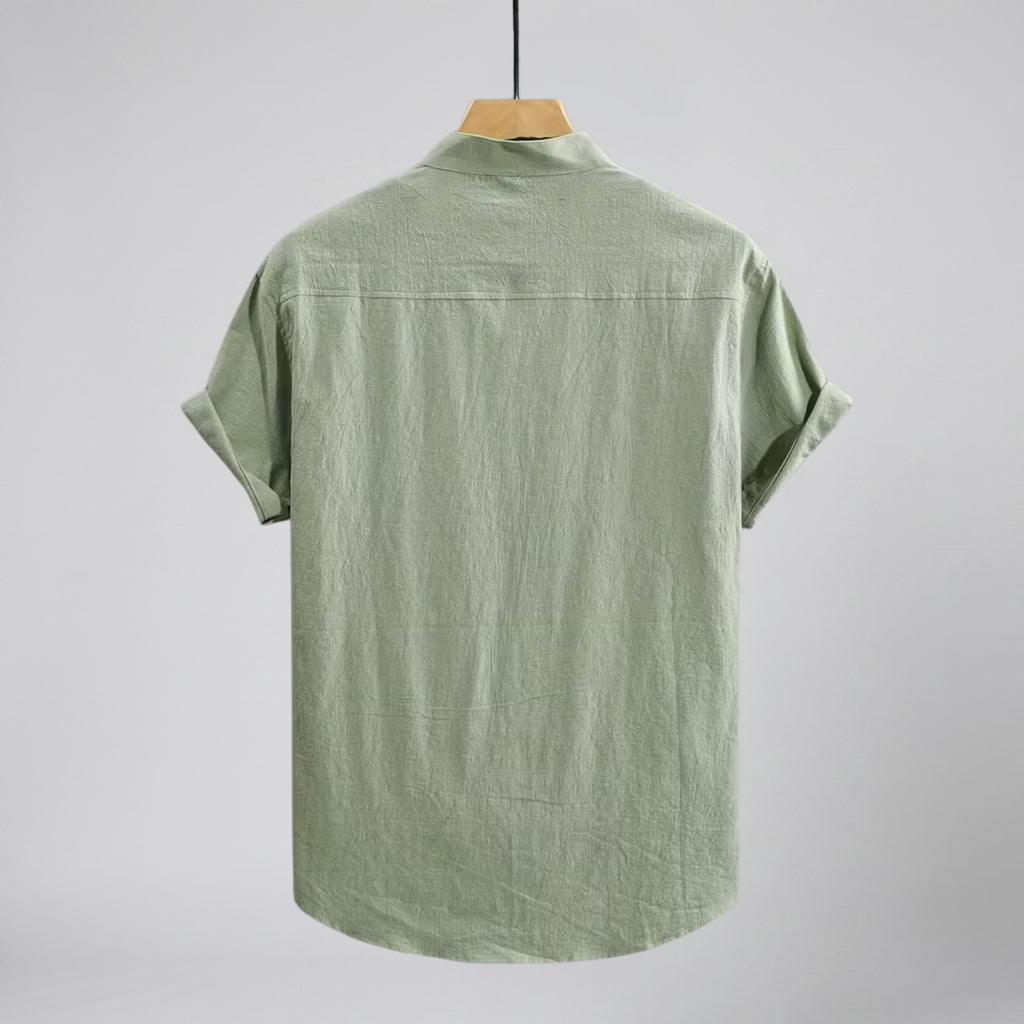 Men's Linen Shirt – Mandarin Collar