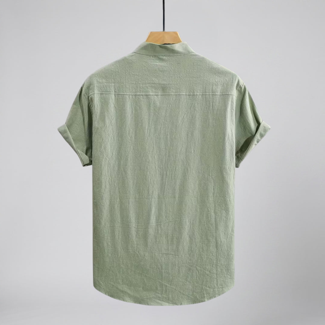 Men's Linen Shirt – Mandarin Collar
