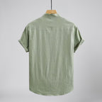 Men's Linen Shirt – Mandarin Collar