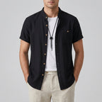 Men's Linen Shirt – Mandarin Collar