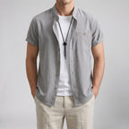 Men's Linen Shirt – Mandarin Collar