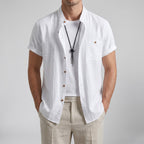 Men's Linen Shirt – Mandarin Collar