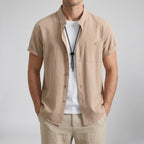 Men's Linen Shirt – Mandarin Collar