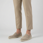 Men's Suede Loafers – Moc-Toe Taupe