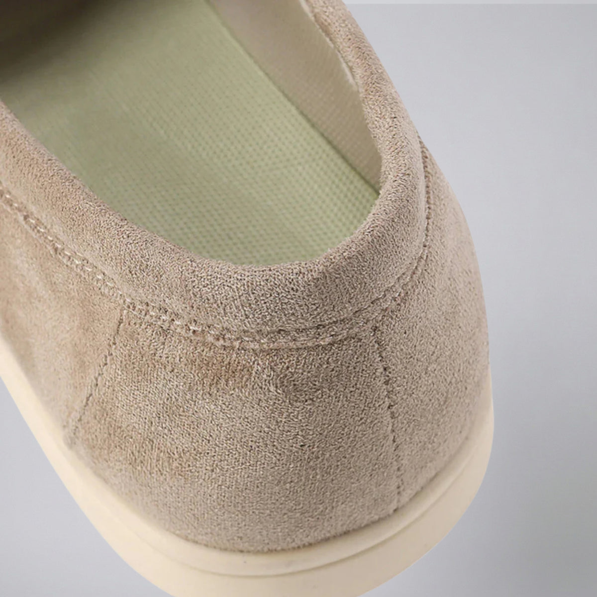 Men's Suede Loafers – Moc-Toe Taupe