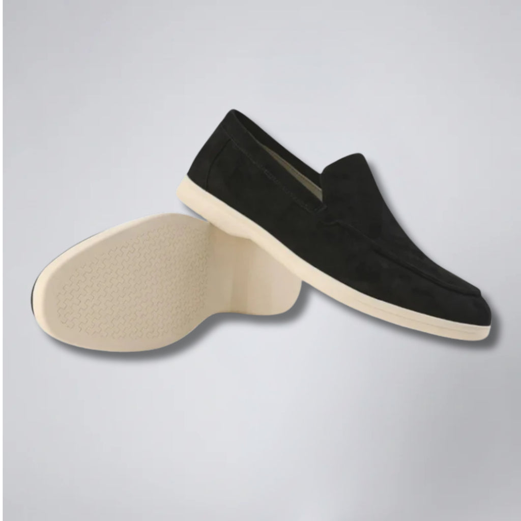 Men's Suede Loafers – Moc-Toe Taupe
