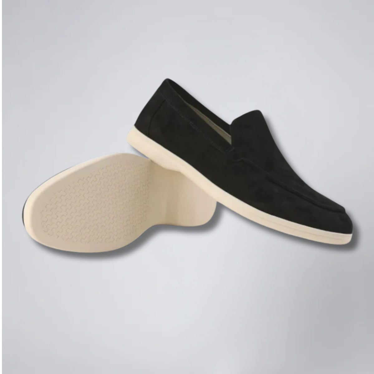 Men's Suede Loafers – Moc-Toe Taupe
