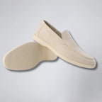 Men's Suede Loafers – Moc-Toe Taupe