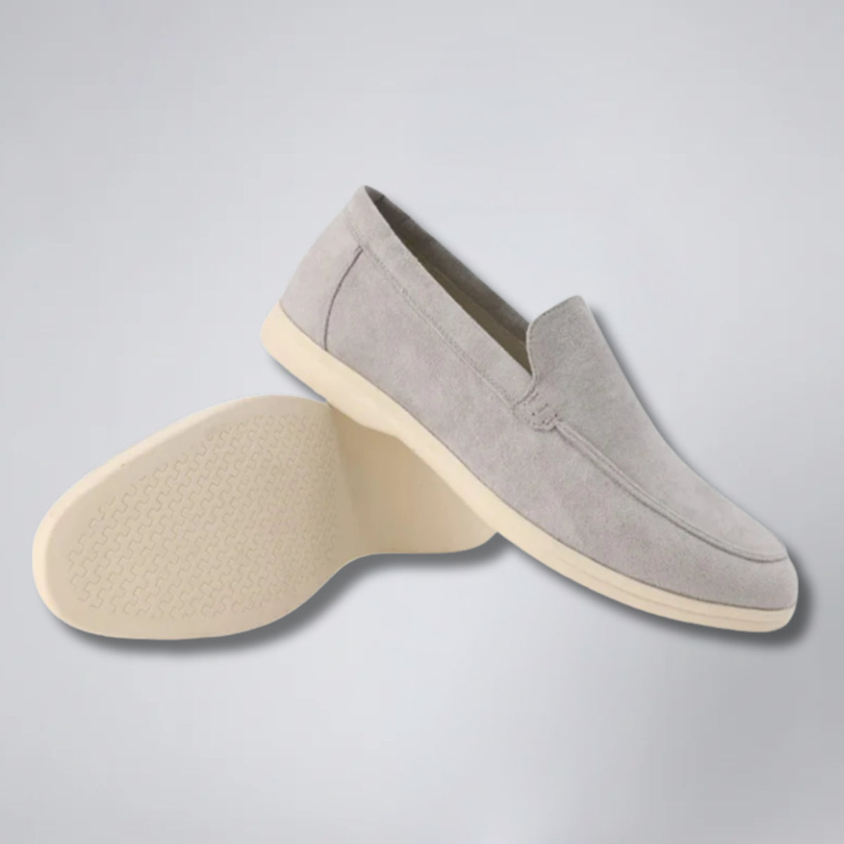 Men's Suede Loafers – Moc-Toe Taupe