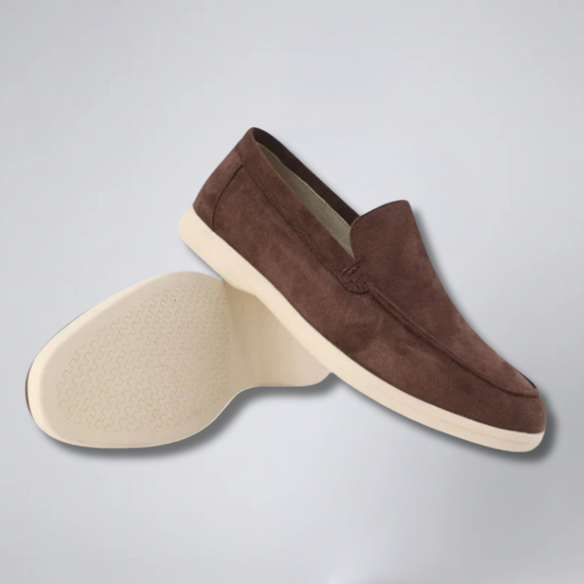 Men's Suede Loafers – Moc-Toe Taupe
