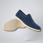Men's Suede Loafers – Moc-Toe Taupe