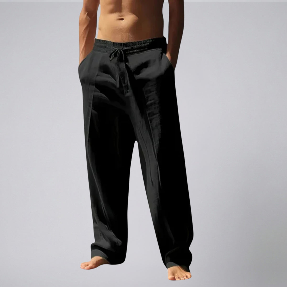 Men's Linen Pants, Relaxed Drawstring