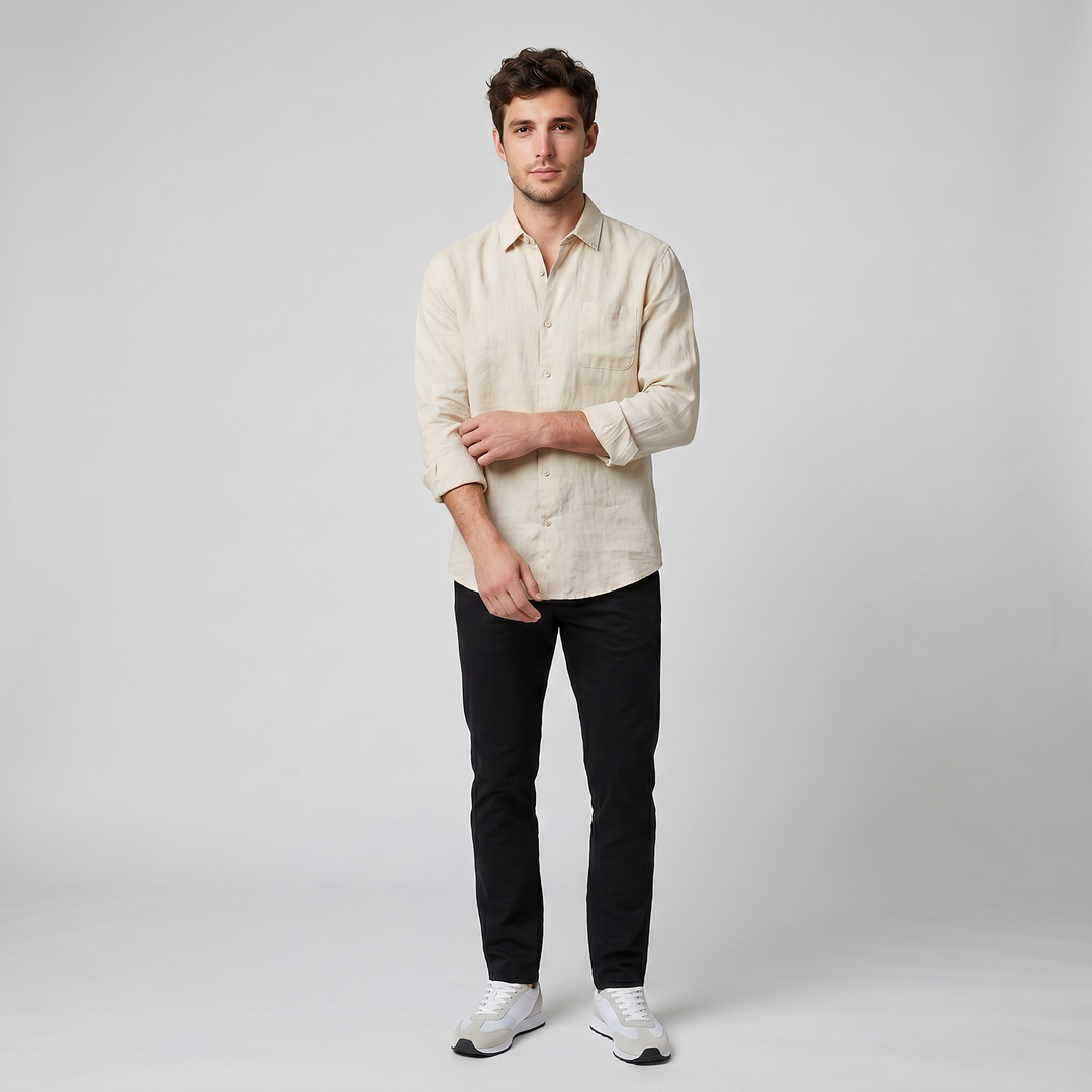 Men's Linen Shirt – Relaxed Long Sleeve