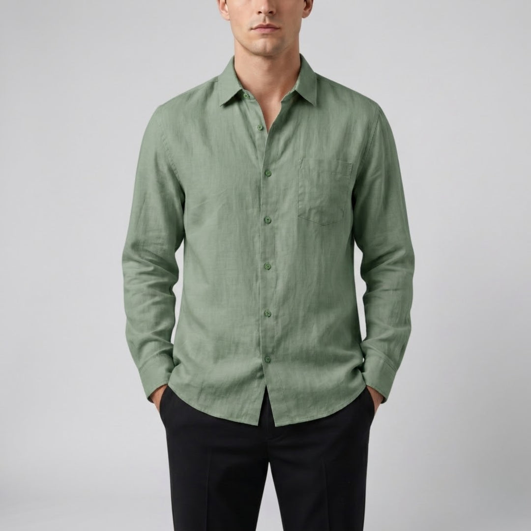 Men's Linen Shirt – Relaxed Long Sleeve
