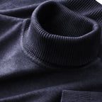 Men's Turtleneck Sweater, Ribbed Merino