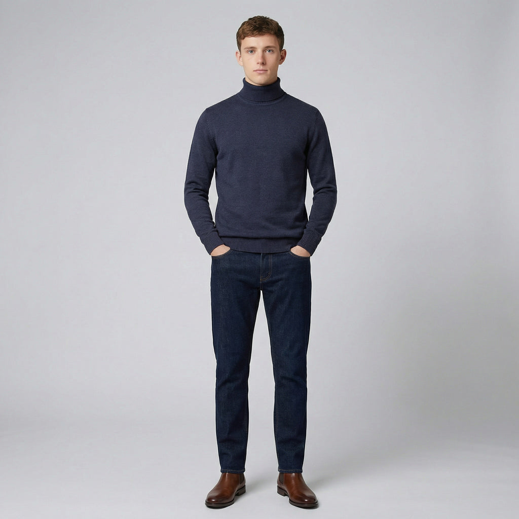 Men's Turtleneck Sweater – Ribbed Merino