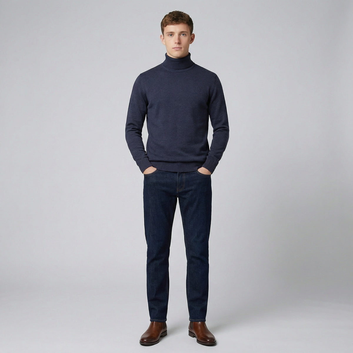 Men's Turtleneck Sweater – Ribbed Merino