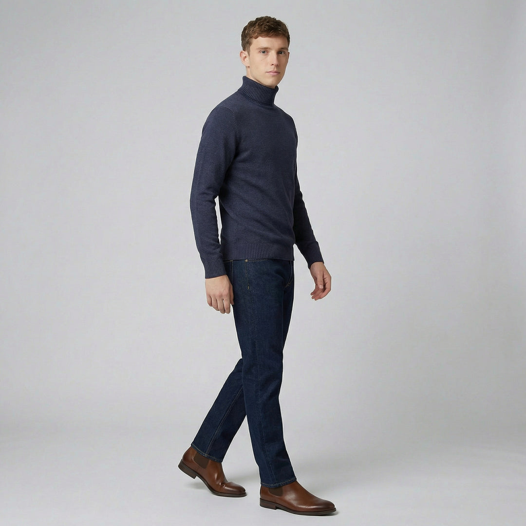 Men's Turtleneck Sweater – Ribbed Merino