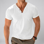Men's Henley Shirt, Short Sleeve Cotton