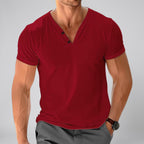 Men's Henley Shirt – Short Sleeve Cotton