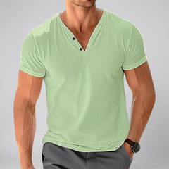 Men's Henley Shirt – Short Sleeve Cotton