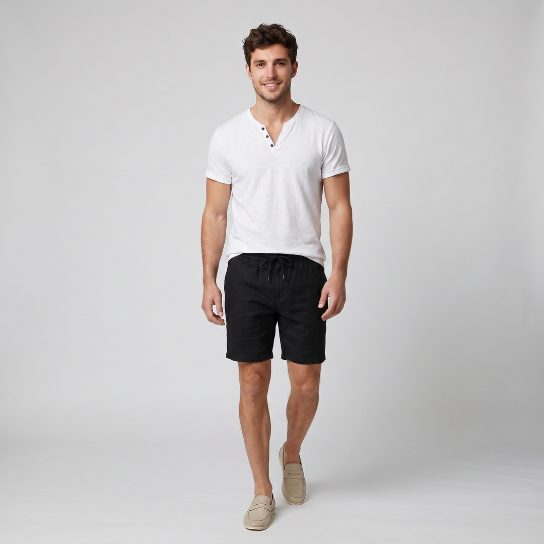 Men's Henley Shirt – Short Sleeve Cotton