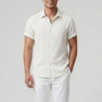 Men's Button-Up Shirt – Textured Short Sleeve
