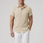 Men's Button-Up Shirt – Textured Short Sleeve