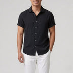 Men's Button-Up Shirt – Textured Short Sleeve
