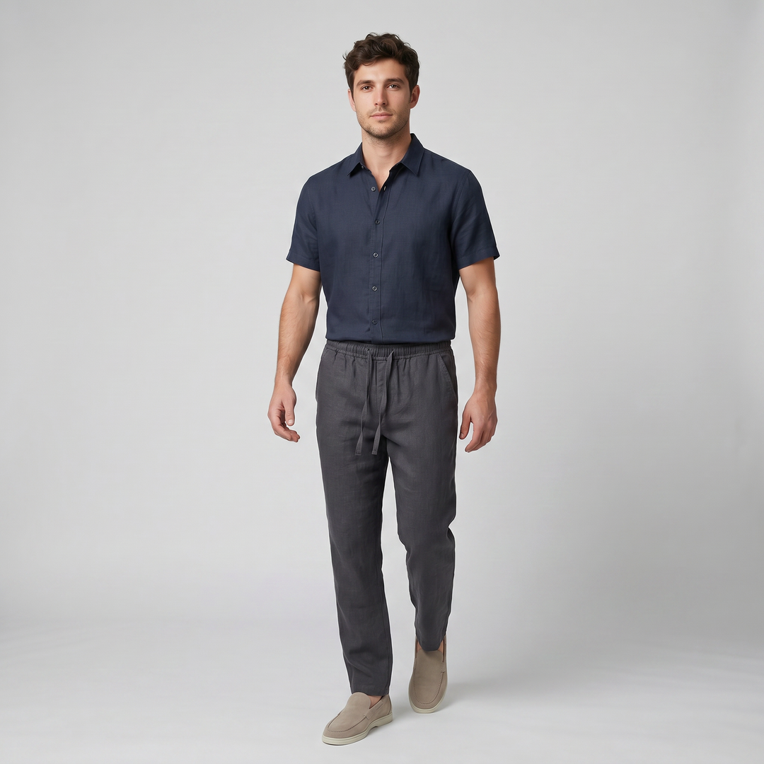 Men's Linen Pants – Slim Drawstring