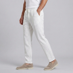 Men's Linen Pants, Slim Drawstring