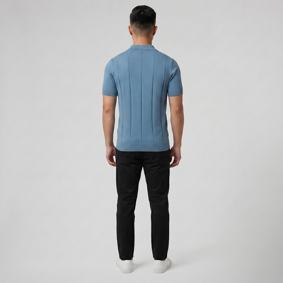Men's Knit Polo Shirt – Slim-Fit Rib