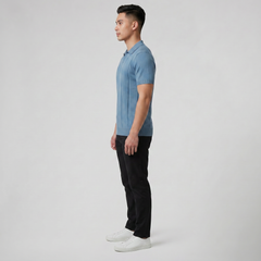 Men's Knit Polo Shirt – Slim-Fit Rib