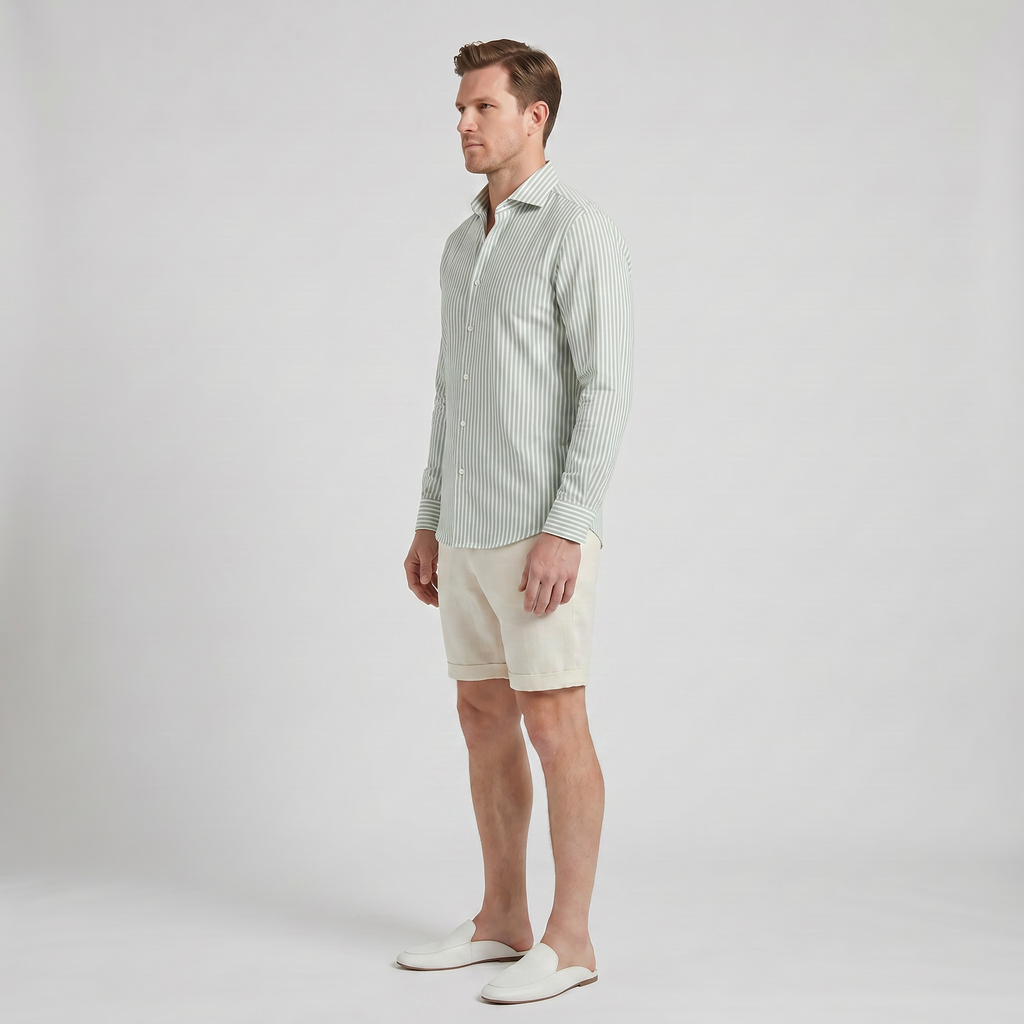 Men's Linen Shirt – Striped Resort